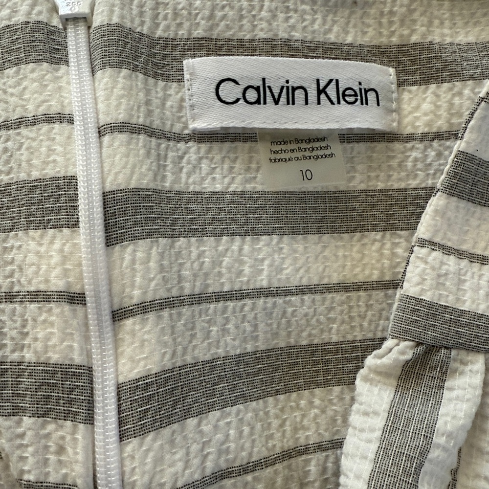 Calvin Klein a Line Faux Wrap White and Gray Dress - Picture 5 of 7